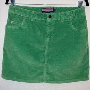 Y2K VINEYARD VINES GREEN CORDUROY MINI SKIRT